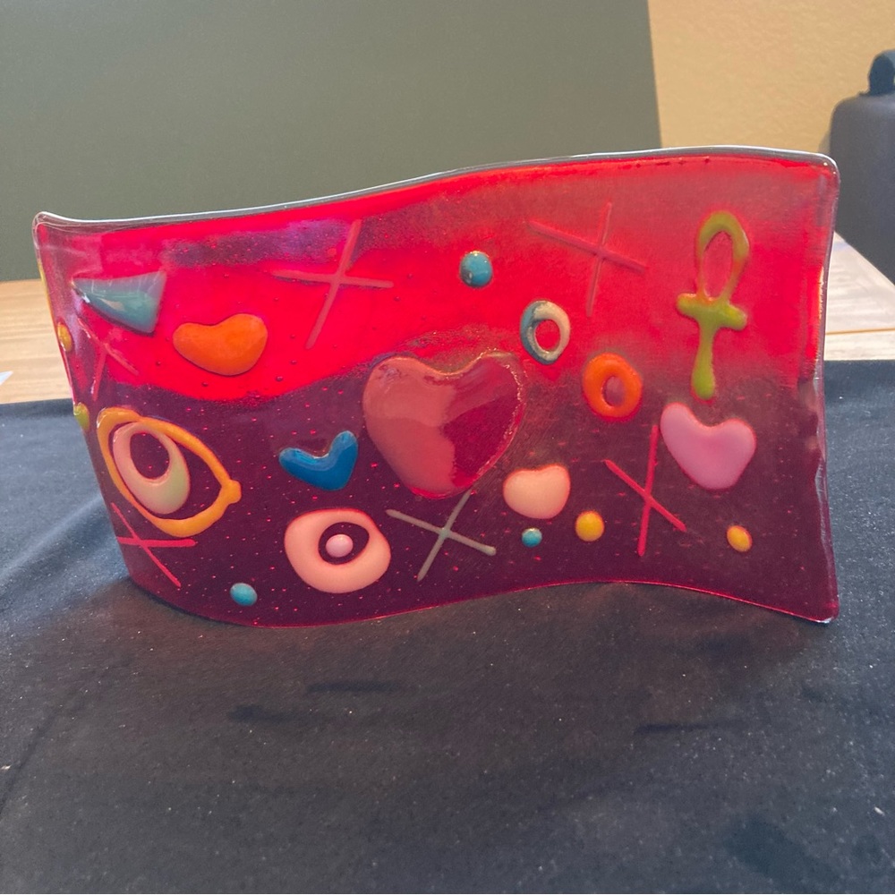 Artifacts Of The HeartHandmade FusedGlass Wave Original 10” X 5.5” Freestanding